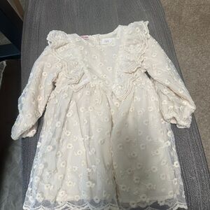 Zara Cream Floral Lace Dress 12-18 m